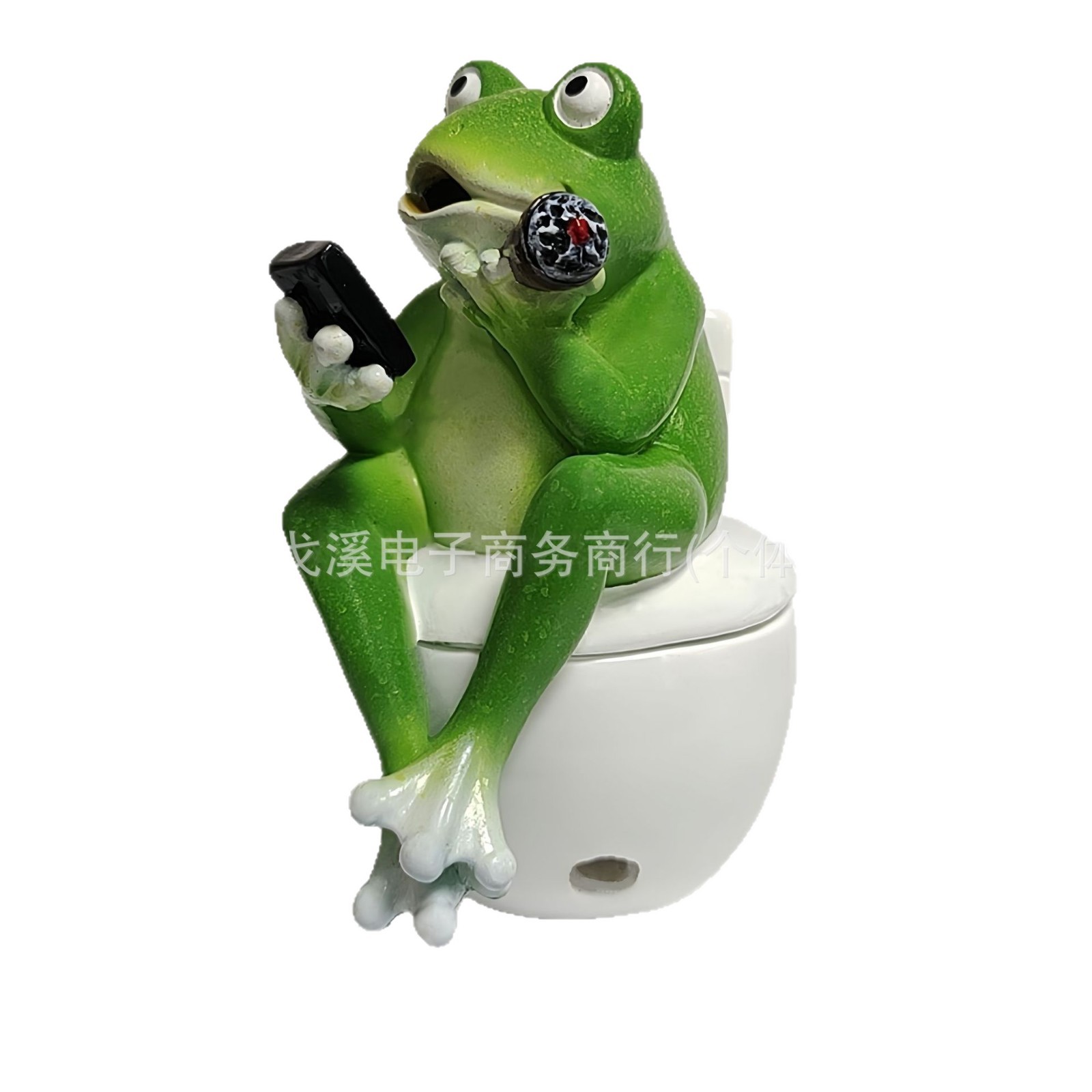 Ventas transfronterizas de dibujos animados oración incenso inodoro rana resina adornos de imitación de animales creativos maceta decoración acuario