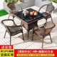 4 chairs + 1 [80cm black silk glass square table]