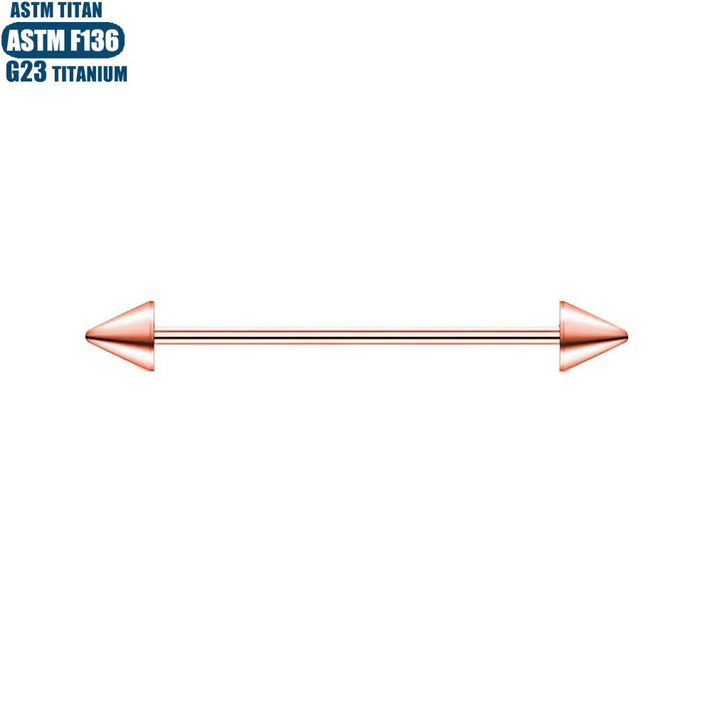 F136 Titanium Alloy Lip Nail Pointed Cone Straight Bar Tongue Nail Internal Spiral Piercing Jewelry Tragus Earring detail image 8
