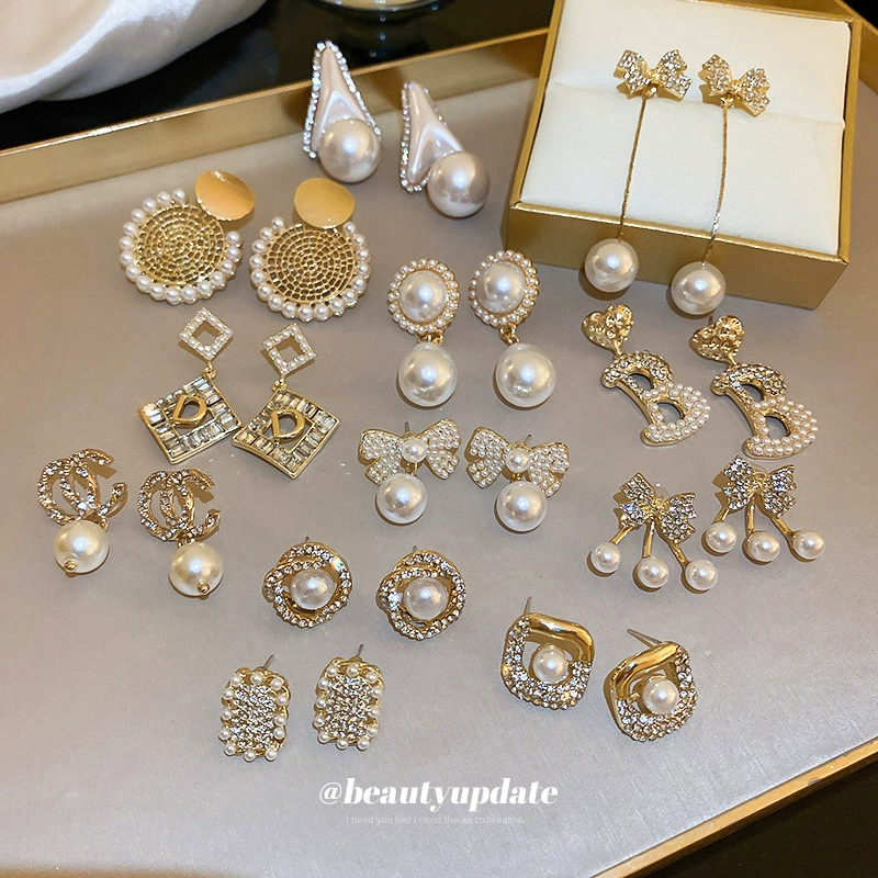 Серебряная игла из жемчуга с надписями, дизайн серьг с бантом, французский стиль, высокий качественный стиль, оптом