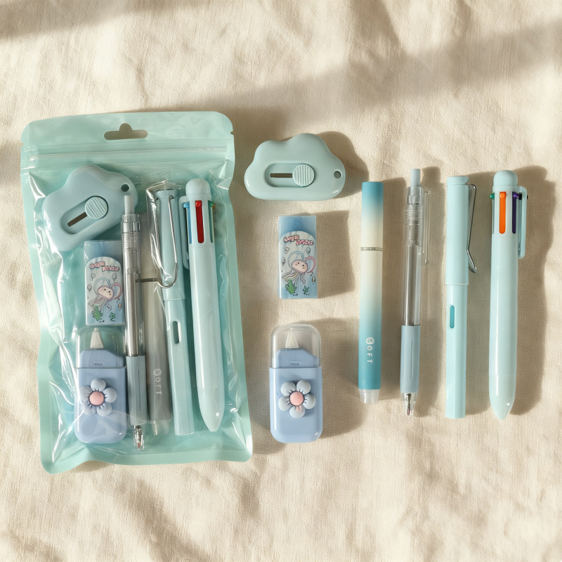 Kit de Papelería Escolar Set de 7 Piezas para Regalo y Regreso a Clases