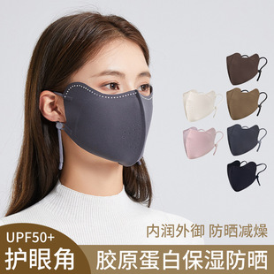 Autumn and winter warm mask for women with high appearance plus velvet sun protection against cold breathable three-dimensional collagen Maillard mask for men