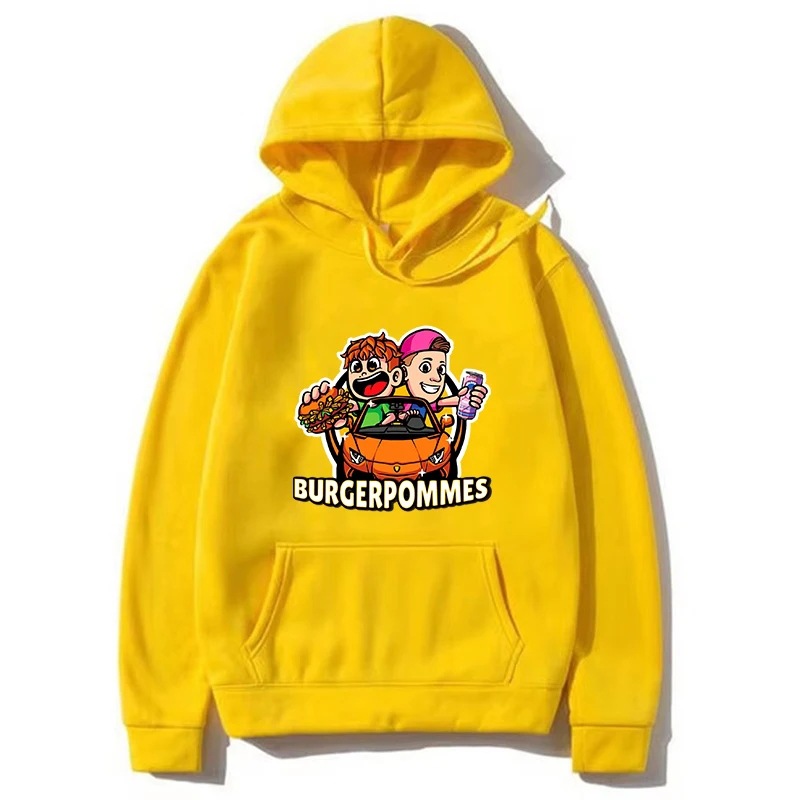 Burgerpommes Icrimax Graphic Hombre/Mujer Sudadera con capucha Nuevo Traje de calle casual de hip-hop cómodo