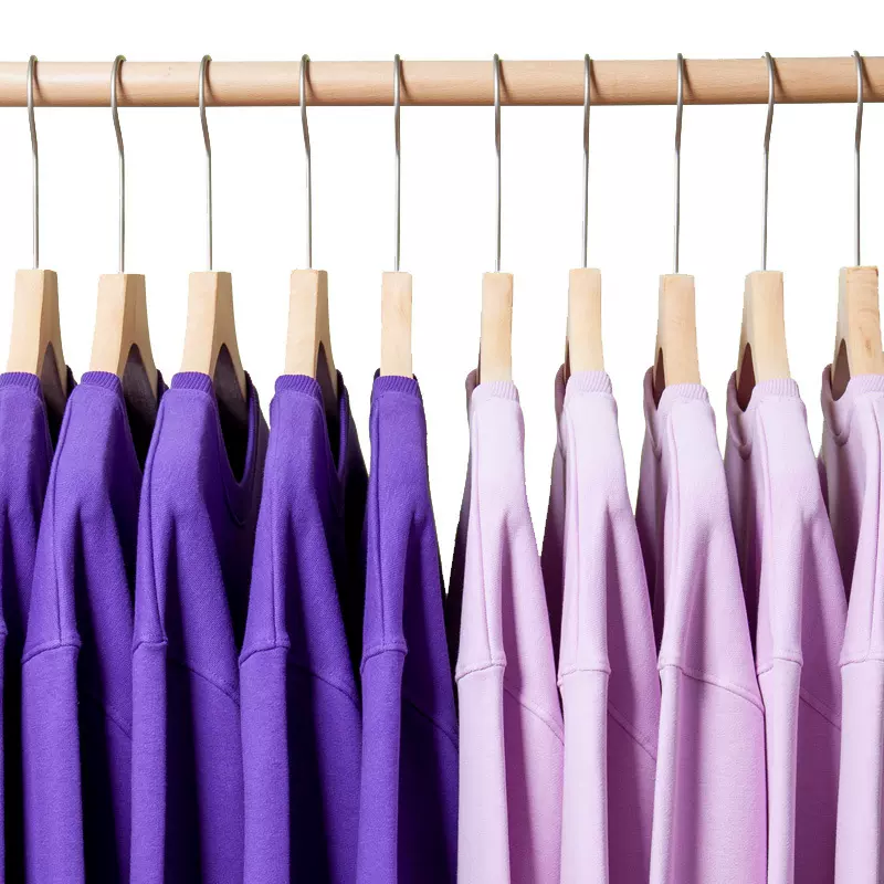 严选400G重磅圆领卫衣男女情侣淡紫色宽松落肩款阿美咔叽卫衣定制