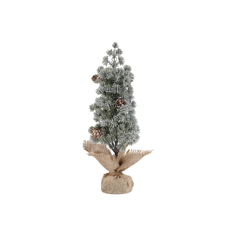 Nuevo mini árbol de Navidad de escritorio flocado árbol de nieve de Navidad envuelto escena decoración al por mayor