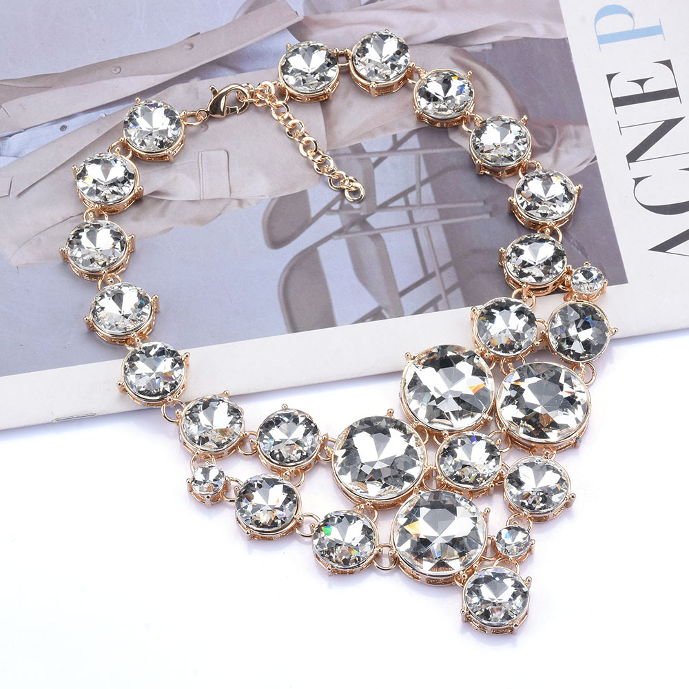 Exaggerated Round Alloy Inlay Glass Women's Necklace display picture 4