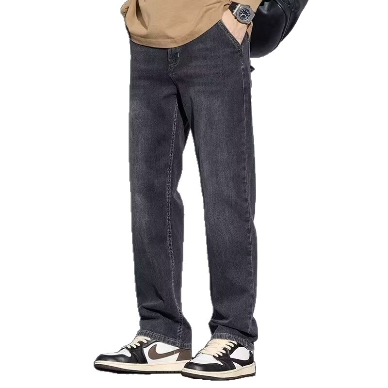 Pantalones Vaqueros Elásticos para Hombre de Mezclilla, Corte Recto, para Primavera y Otoño