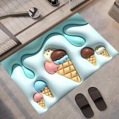 卡通3D立體膨脹花朵軟硅藻泥地墊衛浴吸水防滑衛生間入戶門墊