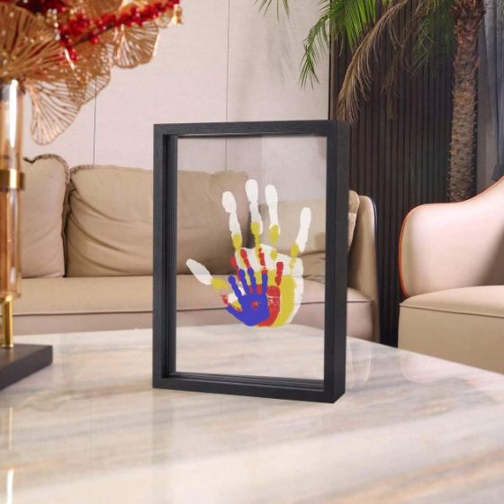 Pet DIY photo frame colourful graffiti hand and foot prints memorial photo frame can be hung or displayed