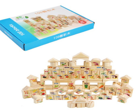 Weiweihu Puzzle para niños Gránulos grandes Bloques de construcción Fruta Pinyin Gránulos en inglés Educación temprana para niños Juguetes apilados de madera