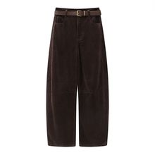 2025冬季新款百搭复古简约棉质灯芯绒休闲裤阔腿长裤3J4Q401