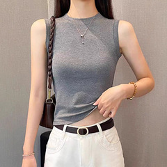 韩版小圆领吊带背心女夏季内搭修身遮副乳显瘦外穿无袖上衣