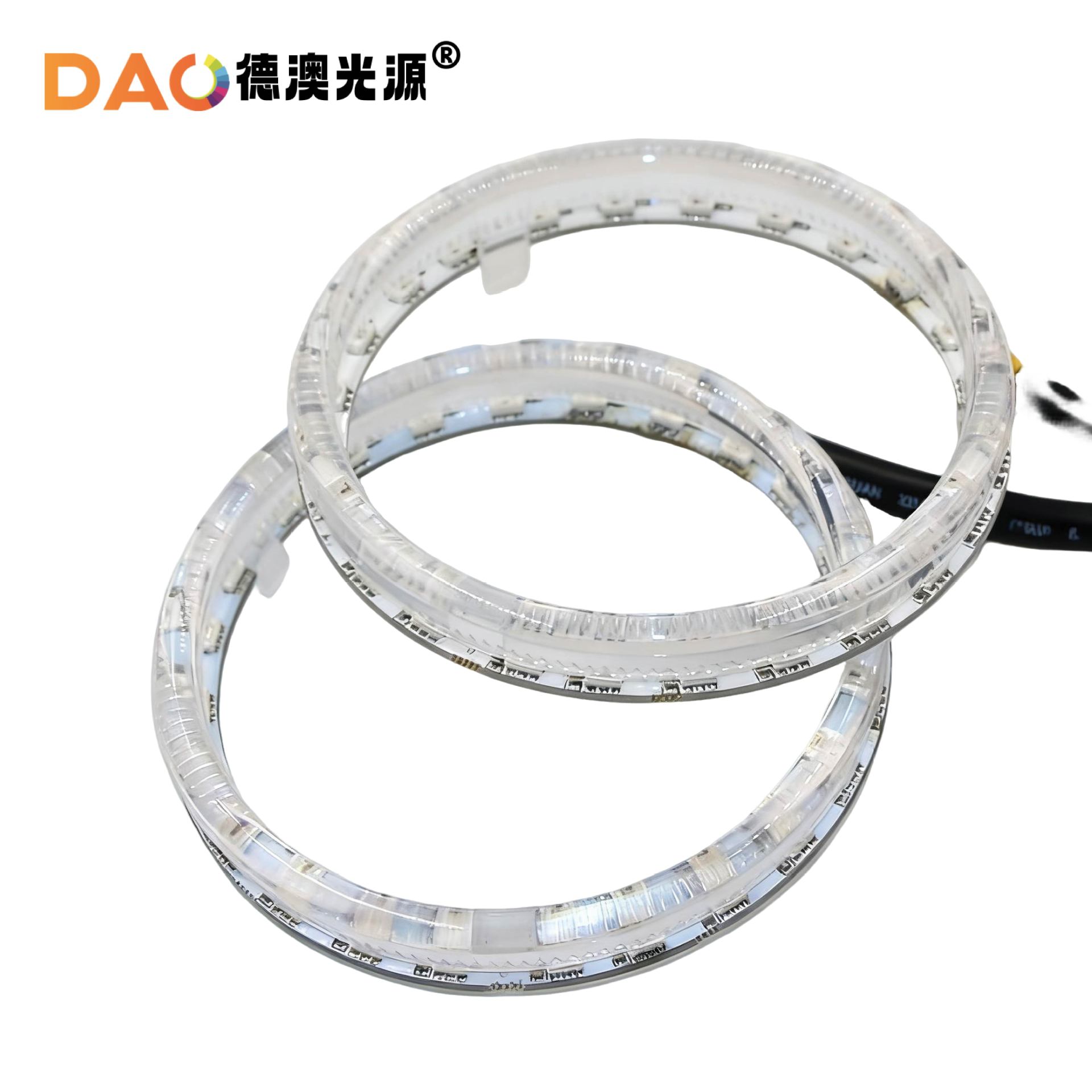 Nuevo RGB colorido Ángel Ojos 3. 02,5 pulgadas coche LED giratoria lente decoración diurna apertura de la luz