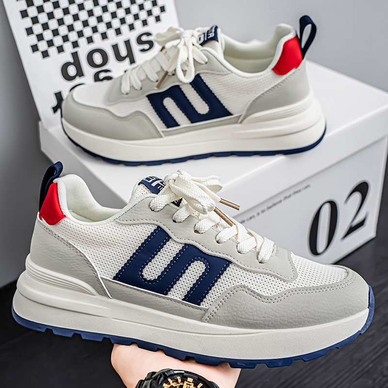 Nuevos zapatos de hombre de otoño con malla transpirable, zapatos deportivos casuales para hombres, zapatos de correr con suela gruesa Gump