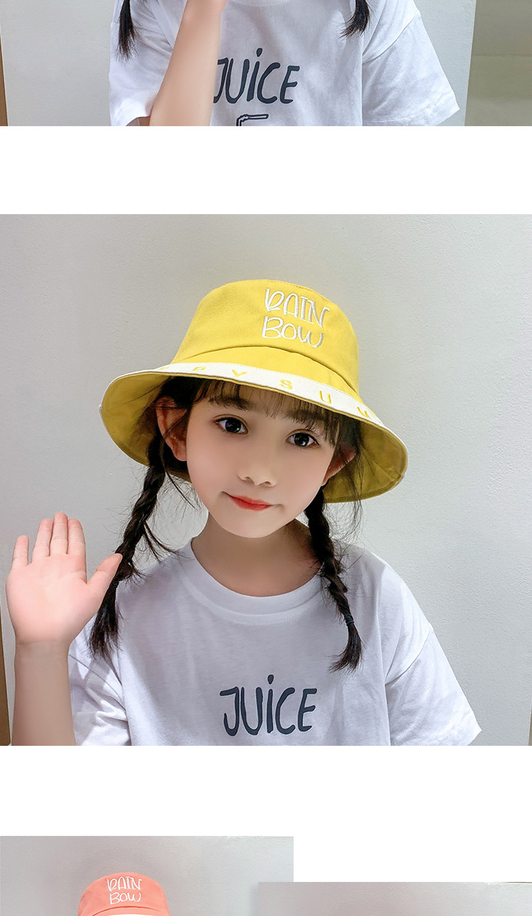 Korean Contrast Color Letter Children's Fisherman Hat display picture 9