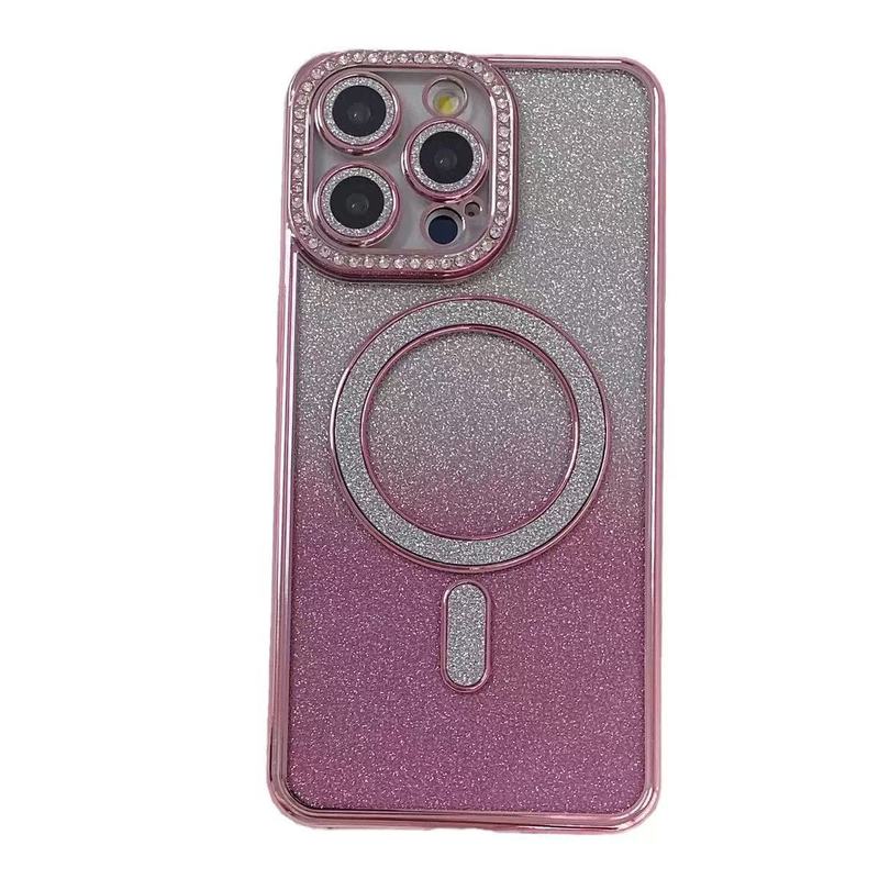 Iphone16 promax水ドリルフラッシュ粉磁気吸引携帯ケース16eリンゴ15全包転倒防止保護カバー|undefined