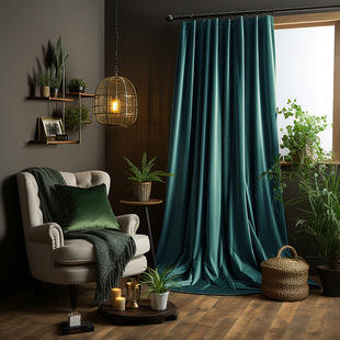 Hook Velvet Curtain Living Room Bedroom Dining Room Flannel Shade Cloth Heat Insulation Sun Protection Curtain Shade