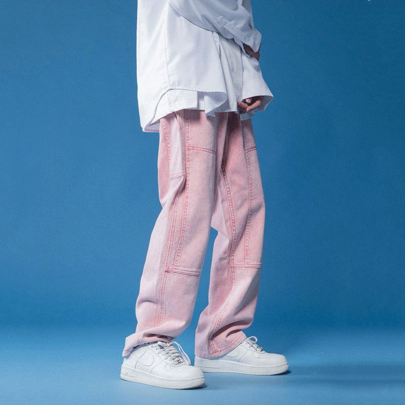 Jeans Men's 2022 New Autumn Thin Pants ins Trendy Loose Straight Pants Trendy Brand Wide Leg Pants