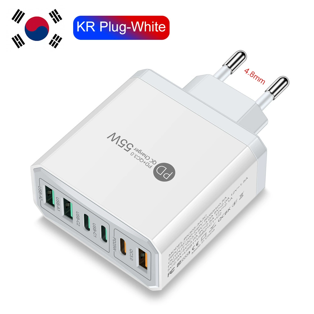 Быстрое зарядное для мобильного телефона 3PD+3USB, дорожный блок, стандарты PD55W QC3.0+PD25W