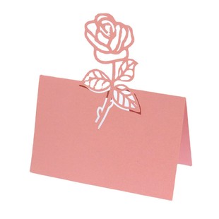 Wedding three-dimensional rose seat card hollow card creative hand writing table card Pink Pearl paper Shenzhen manufacturers