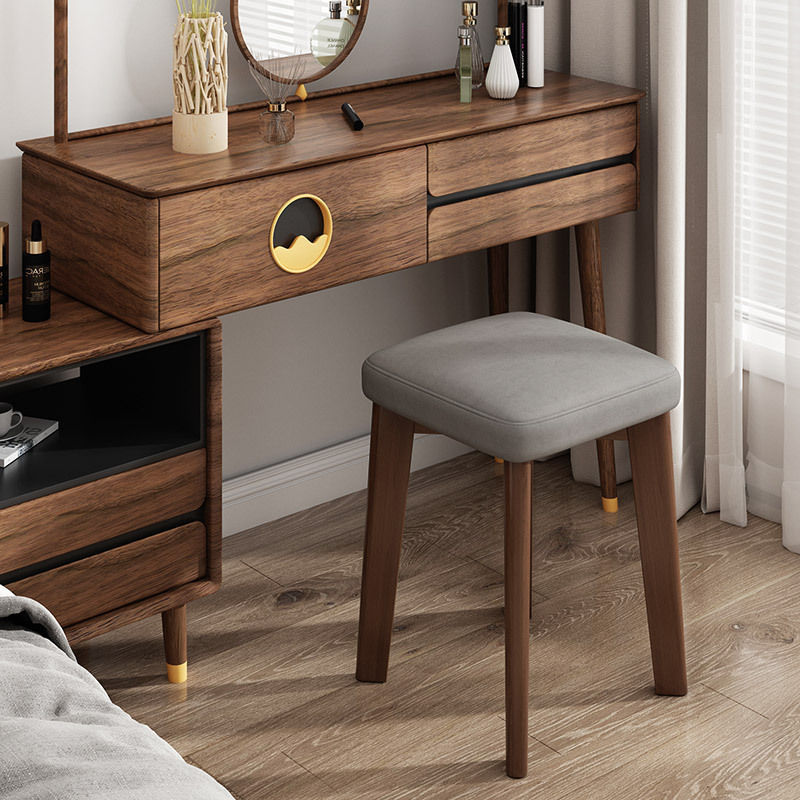 Solid Wood Stool for Home Use, Small Modern Minimalist Dining Table Chair, Trendy Round Stool, Stackable Dining Chair, Square Stool, Low Stool