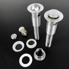 Sink bowl drain cover accessory anti-odor drainage band steel retractable downpipe soft hose set leak plug