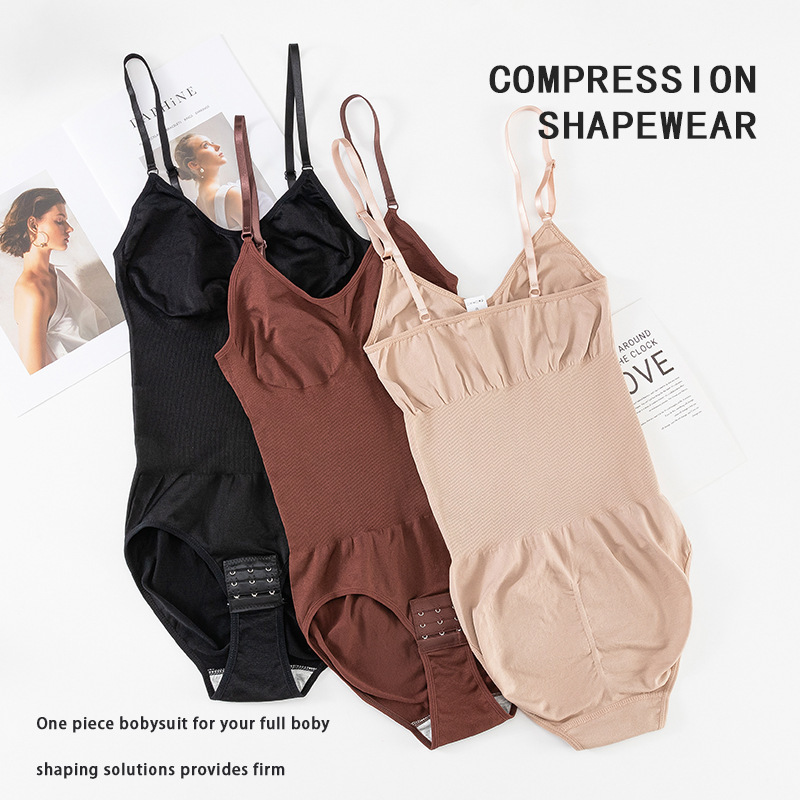 Cross-border one-piece body shaper women's tummy control pants open butt lift shaping suspenders underwear elastic corset body shaping corset