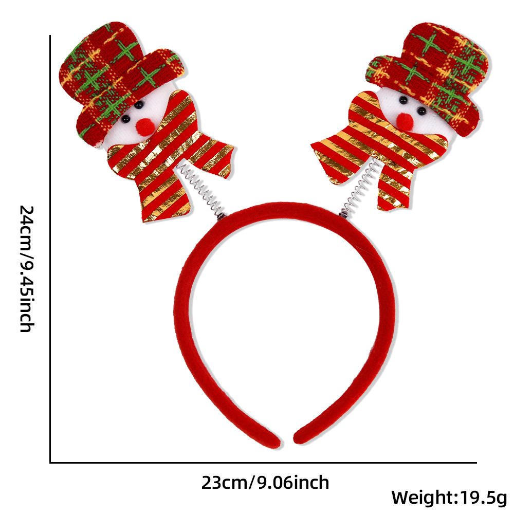 Transfronteriza nueva diadema de Navidad tocado decoraciones de Navidad decoración de fiesta muñeco de nieve bufanda diadema de primavera