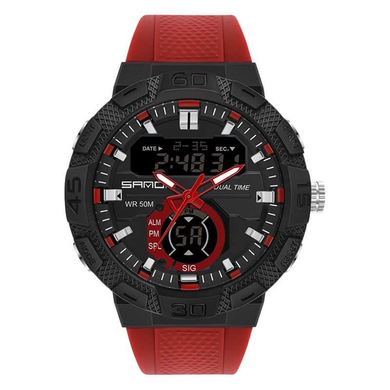 SANDA moda electrónica casual moda reloj fresco juventud hombres y mujeres reloj multifuncional 3087