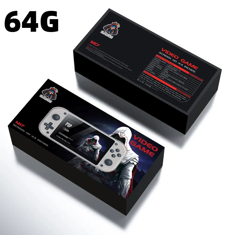 Портативная игровая консоль M17, ручная, 4K HD, PSP-джойстик, аркадная, 4.3-дюймовый большой экран, 3D, open-source, портативная