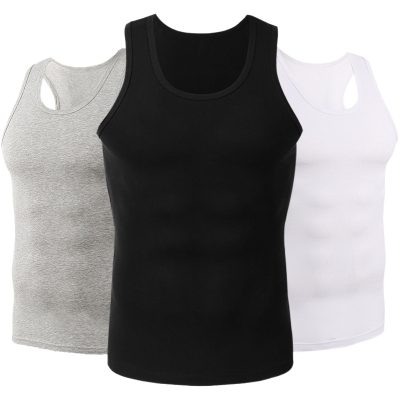 Pure Cotton Vest Men's Bottoming Hurdle Cotton Sports Fitness Vest Suspbottomer I-Shaped Vest Men's Inner Sweatshirt