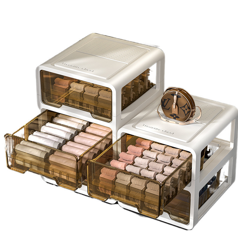 下着収納ボックス引き出し式靴下ボックス下着スリーインワン分割家庭用衣類収納ボックスワードローブ|undefined