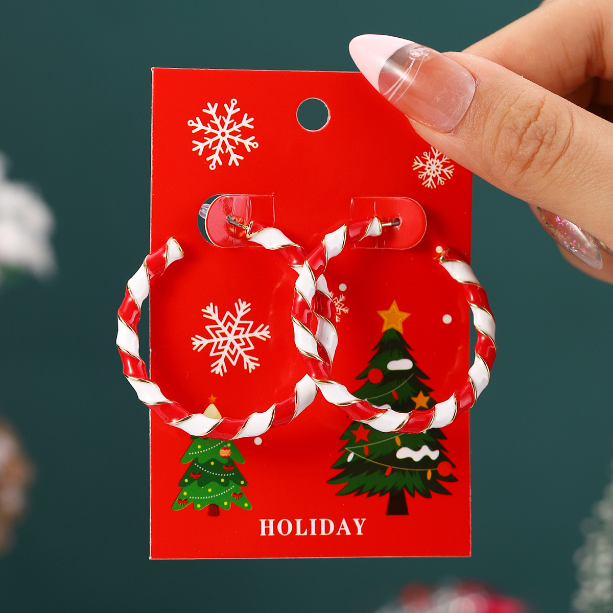 30g Weight Iron Ear Needle Material Drop Earrings Classification 1 Pair Quantity Party, Festival Occasion Alloy Material Christmas Festival Christmas Tree, Santa Claus, Snowflake Pattern Women's Gender IG Style Style 1 Pair Christmas IG Style Christmas Tree Santa Claus Snowflake Alloy Drop Earrings 7