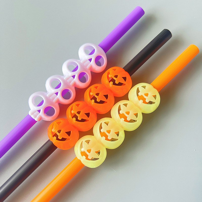 Halloween transfronterizo paja lámpara calabaza calaveras fiesta decoración creativa paja Halloween elementos paja plástica