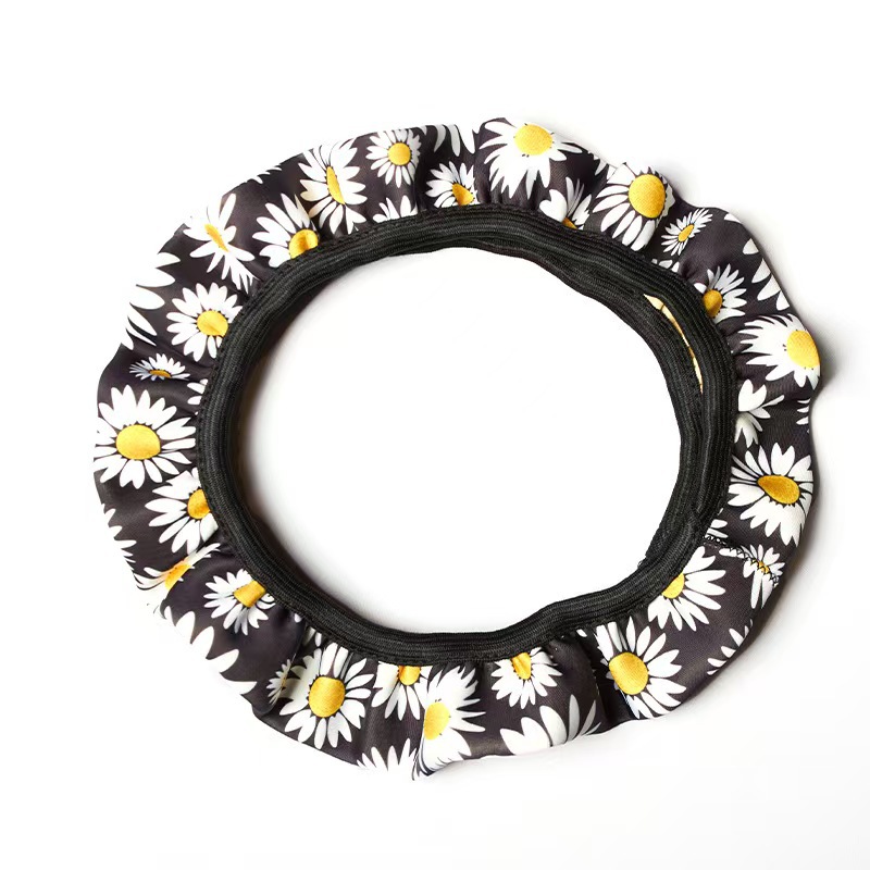 Sunflower Elastic Steering Wheel Cover Without Inner Ring, Printed Elastic Steering Wheel Cover, Cross-Border Manufacturer Wholesale