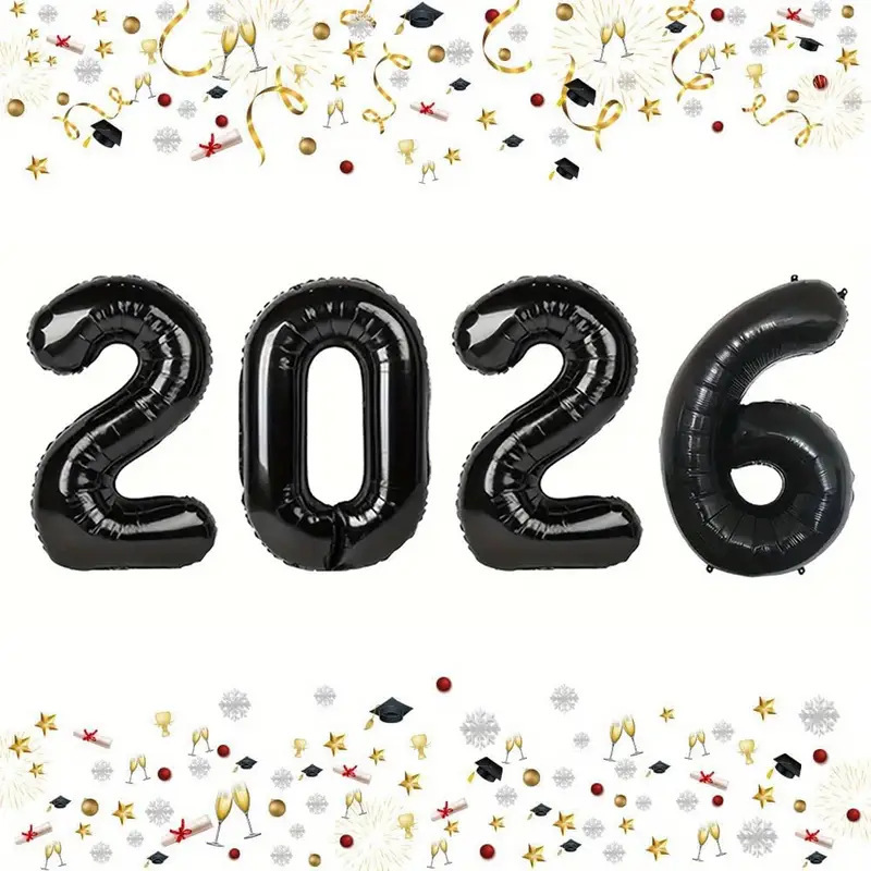 2026数字32寸数字气球套装马年跨年新年庆典晚会派对装饰铝膜气球|undefined