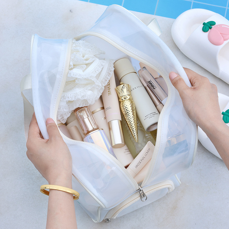 Bolsa de cosméticos de viaje de gran capacidad de alta apariencia deportes fitness bolsa de natación separación húmeda y seca bolsa de lavado de PVC bolsa de playa