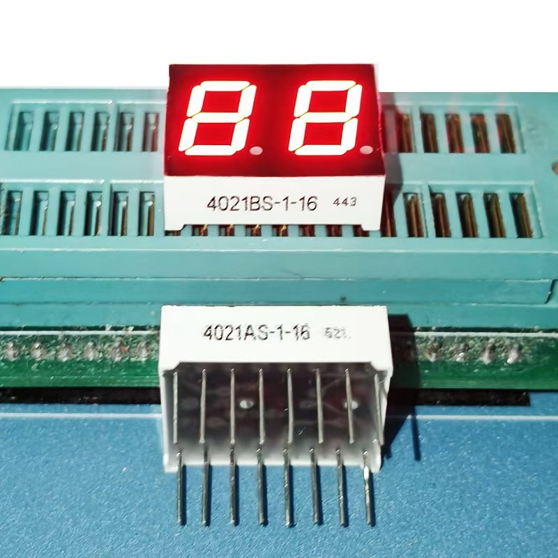 LED数码管0.4英寸2位 4021BS共阳 4021AS共阴 高亮红色16脚静态