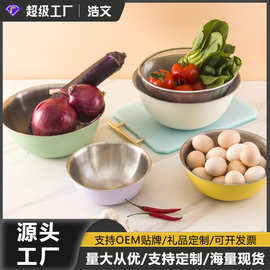 沙拉盆韩式带刻度面盆家用套装厨房烘焙打蛋盆调料盆304不锈钢盆