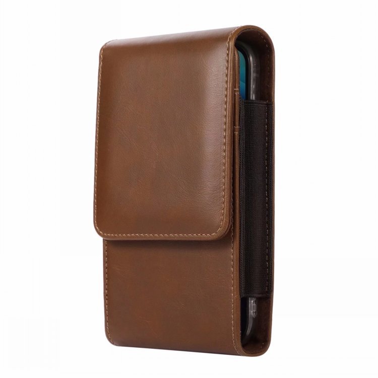 Pack 2 sets of mobile phone bag hanging waist bag men wear belt waist bag multi-function card leather case double vertical middle-aged and elderly