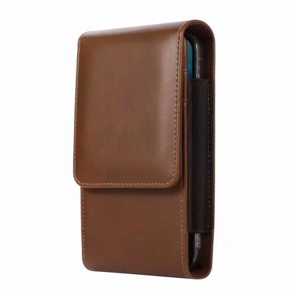 Pack 2 sets of mobile phone bag hanging waist bag men wear belt waist bag multi-function card leather case double vertical middle-aged and elderly