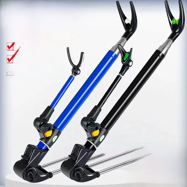 Stainless steel bold fishing rod bracket dual-purpose fishing bracket fishing ground plug battery bracket fishing supplies wholesale
