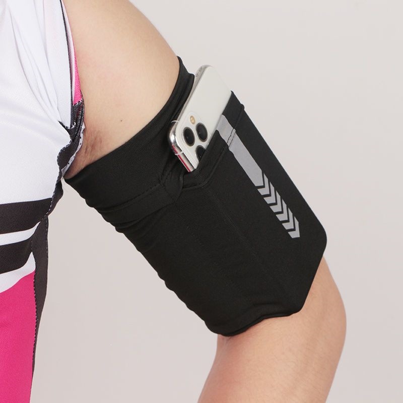 Outdoor sports elastic skin-fitting phone arm bag for men and women, running arm band, fitness handbag, essential arm pouch for marathon