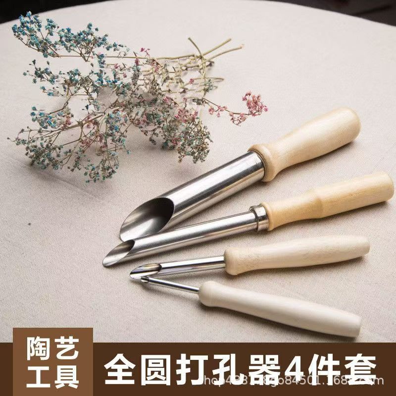 Herramientas cerámicas directas de 5 piezas de madera sólida de 5 piezas de herramientas de fabricación de cerámica de arcilla de cerámica herramientas de escultura de arcilla