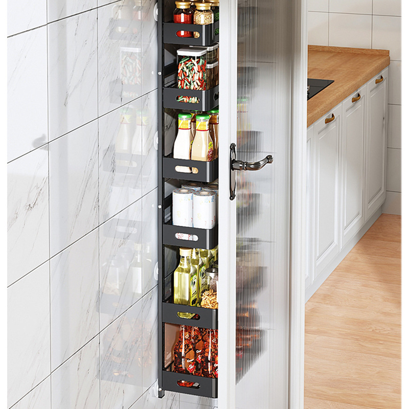 Multi-capa de almacenamiento de rack detrás de la puerta de la pared de la cocina dormitorio baño puerta trasera estante de almacenamiento condimento organizador
