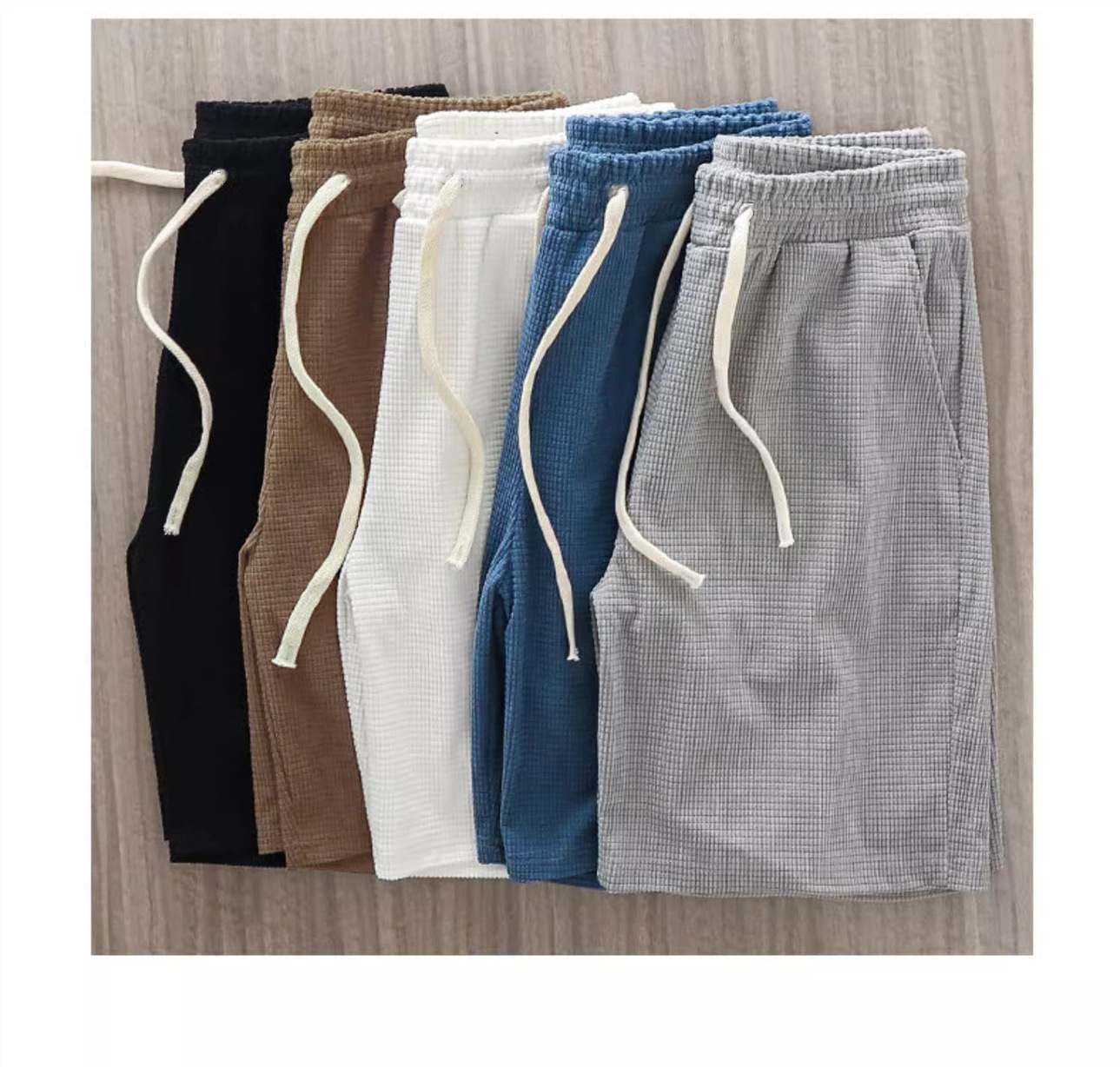 Calções de desporto masculinos em malha waffle para basquetebol_voghion.com