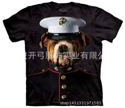 Foreign trade code dog Colonel digital printing T-shirt 3D HD Avatar sublimation printing T-Shirt wholesale in large quantities Foreign trade code dog Colonel digital printing T-shirt 3D HD Avatar sublimation printing T-Shirt wholesale in large quantities