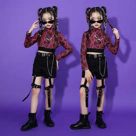 儿童爵士舞服装女童时髦演出服女孩街舞潮服少儿时尚舞台走秀潮装
