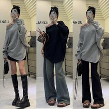 【 巴黎之恋】秋季设计感慵懒风不规则针织上衣