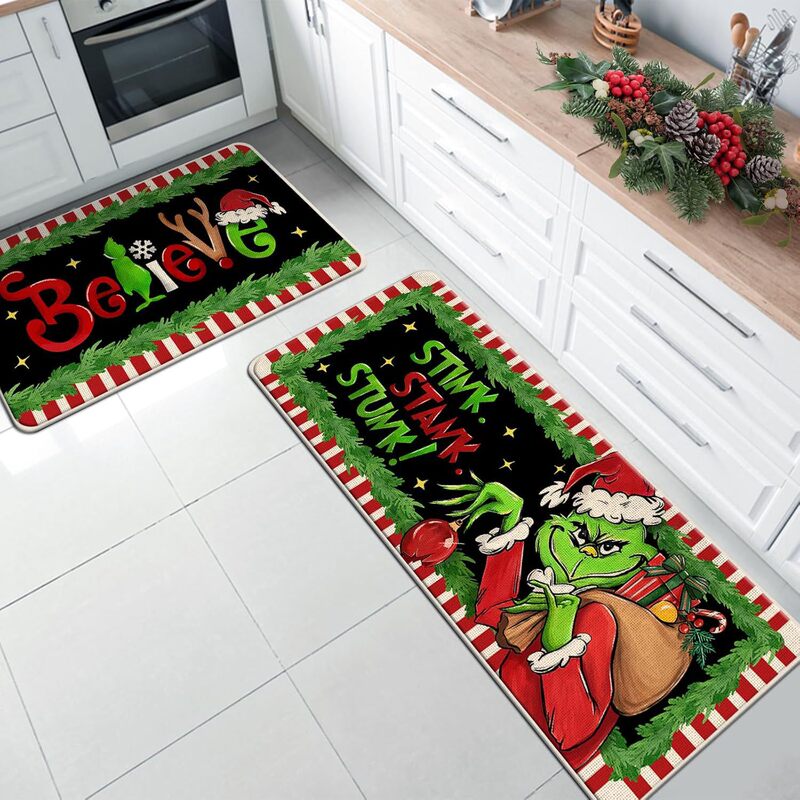 クロスボーダー TEMU Amazon クリスマス フロアマット セット ホーム キッチン 滑り止め、耐摩耗性、お手入れが簡単なフロアマットは、代理店として発送できます|undefined
